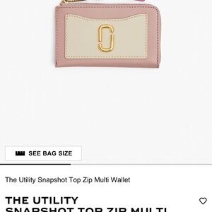 Marc Jacobs Pink and Cream Utility Snapshot Top Zip Wallet